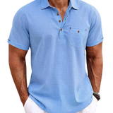 Men's Linen-Blend Polo Shirt