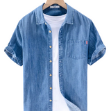 Men's Short Sleeve Denim Shirt