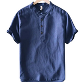 Men's Short Sleeve Cotton Linen Shirt