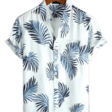 Walter Men's Short Sleeve Hawaiian Shirt with Chest Pocket – White