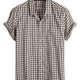 Wade Men's Solid Colour Short Sleeve Shirt with Chest Pocket