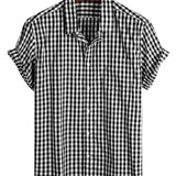 Wade Men's Solid Colour Short Sleeve Shirt with Chest Pocket