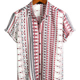 Garth Men's Striped Short Sleeve Shirt – White