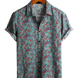 Men's Green Vintage Paisley Shirt
