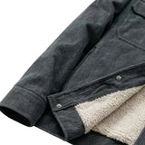 Men's Corduroy Jacket with Sherpa Collar – Charcoal
