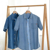 Men's Short Sleeve Denim Shirt