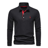 Men's Long-Sleeve Cotton Polo Shirt