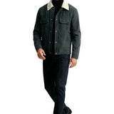Men's Corduroy Jacket with Sherpa Collar – Charcoal