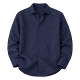 Relaxed Men's Long Sleeve Linen-Blend Shirt