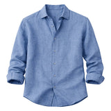 Relaxed Men's Linen-Blend Button-Up Shirt