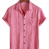 Men's Striped Shirt with Chest Pocket