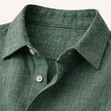 Relaxed Men's Linen-Blend Button-Up Shirt