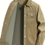 Men's Checked Faux Suede Jacket