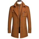 Men's Wool Coat with Double Collar