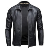 Men's Stand-Collar Leather Jacket – Modern Cut
