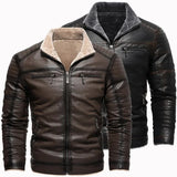 Men's Classic Fleece-Lined Leather Jacket