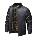 Men's Vintage Leather Jacket with Fleece Lining