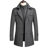 Men's Wool Coat with Double Collar