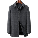 Elegant Men's Wool Coat – Grey