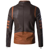 Men's Striped Leather Jacket