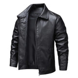Elegant Windproof Men's Leather Jacket