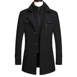 Men's Wool Coat with Double Collar
