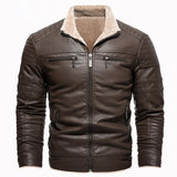 Men's Classic Fleece-Lined Leather Jacket