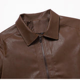 Men's Vintage-Style Leather Biker Jacket