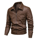 Elegant Windproof Men's Leather Jacket