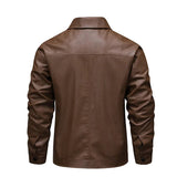 Elegant Windproof Men's Leather Jacket