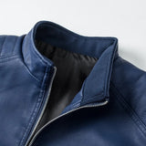 Men's Stand-Collar Leather Jacket – Modern Cut