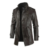 Men's Long Leather Biker Jacket