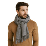 Cameron Men's Cashmere and Merino Wool Scarf – Grey
