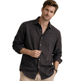 Relaxed Men's Linen-Blend Button-Up Shirt