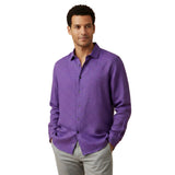 Relaxed Men's Long Sleeve Linen-Blend Shirt