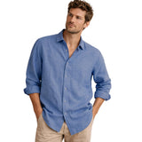 Relaxed Men's Linen-Blend Button-Up Shirt
