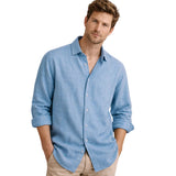 Relaxed Men's Linen-Blend Button-Up Shirt