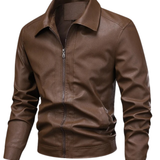 Elegant Men's Windproof Leather Jacket
