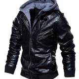 Men's Hooded Leather Jacket