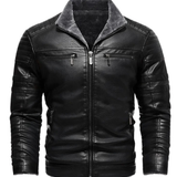 Men's Classic Fleece-Lined Leather Jacket