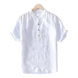Men's Short Sleeve Cotton Linen Shirt