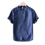 Men's Short Sleeve Cotton Linen Shirt