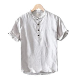 Men's Short Sleeve Cotton Linen Shirt