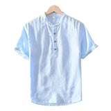 Men's Short Sleeve Cotton Linen Shirt