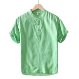 Men's Short Sleeve Cotton Linen Shirt